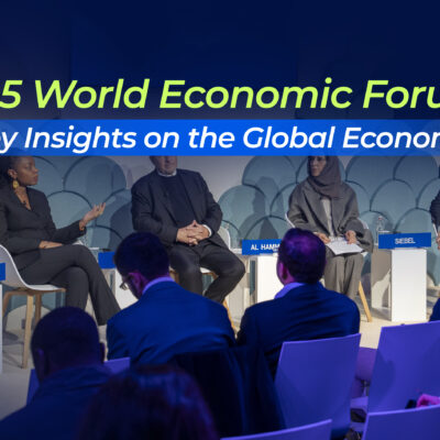 The image is a header that outlines Matta's article on insights from the 2025 world economic forum