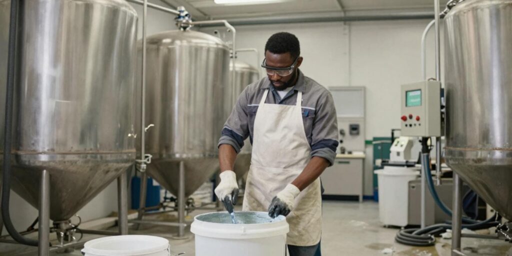 Calcium carbonate powder used in paint manufacturing